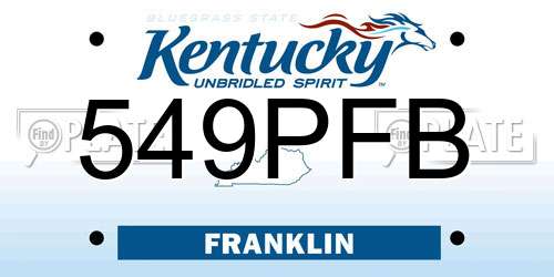 549PFB Kentucky License Plate
