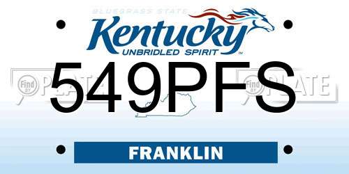 549PFS Kentucky License Plate