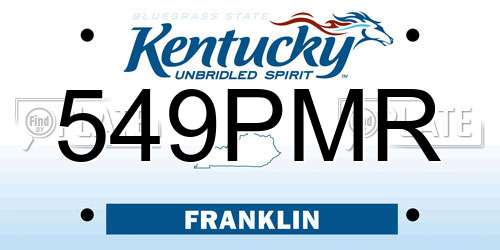 549PMR Kentucky License Plate