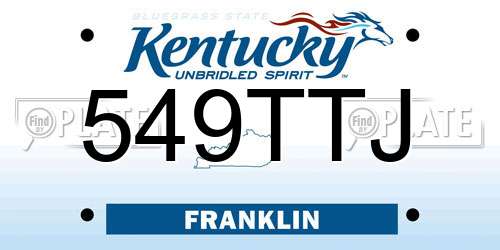 549TTJ Kentucky License Plate