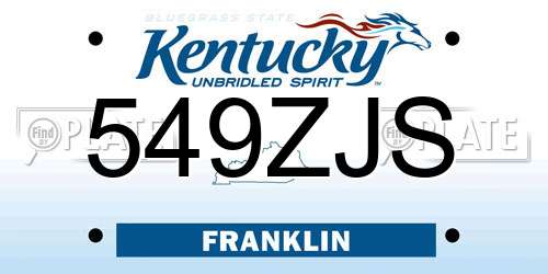 549ZJS Kentucky License Plate