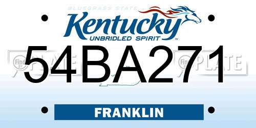 54BA271 Kentucky License Plate
