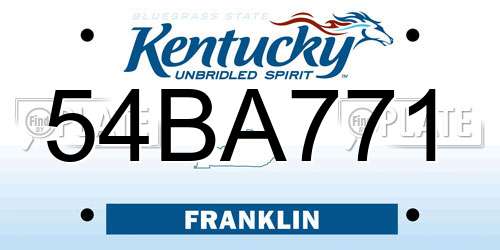 54BA771 Kentucky License Plate