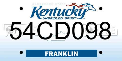 54CD098 Kentucky License Plate