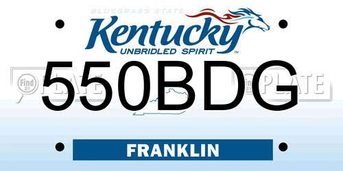 550BDG Kentucky License Plate