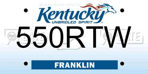 550RTW Kentucky License Plate