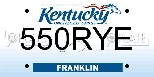 550RYE Kentucky License Plate