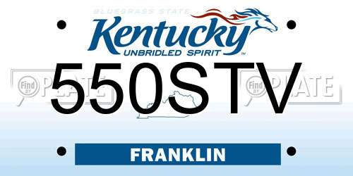 550STV Kentucky License Plate