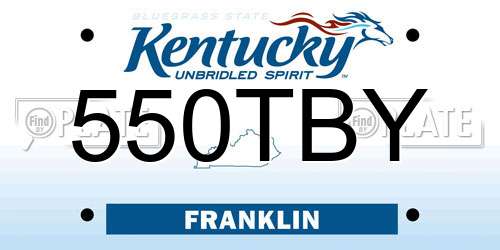 550TBY Kentucky License Plate