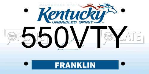 550VTY Kentucky License Plate