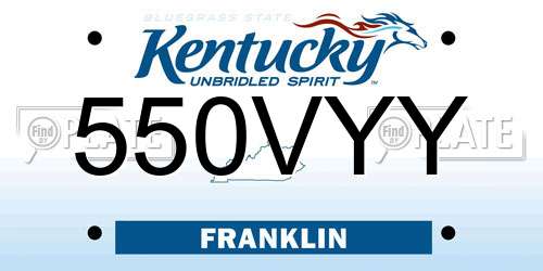 550VYY Kentucky License Plate