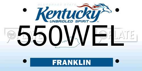 550WEL Kentucky License Plate
