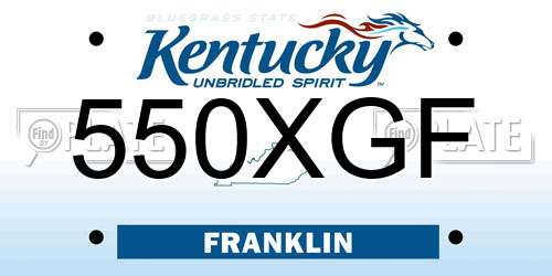 550XGF Kentucky License Plate