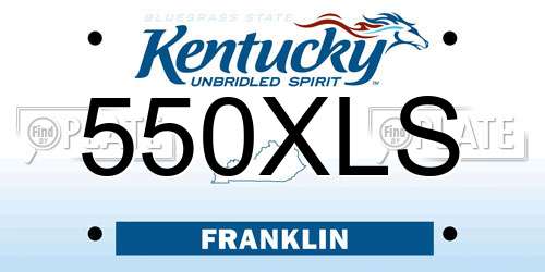 550XLS Kentucky License Plate