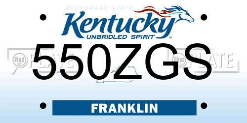 550ZGS Kentucky License Plate