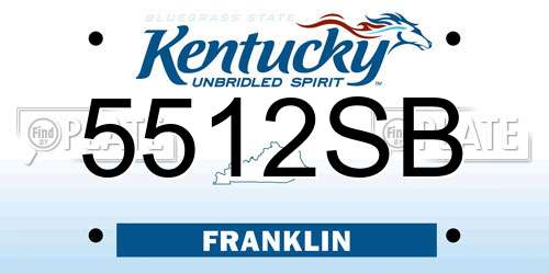 5512SB Kentucky License Plate
