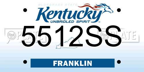 5512SS Kentucky License Plate