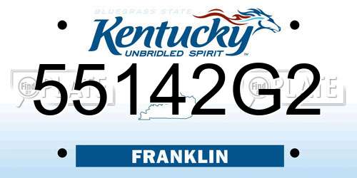 55142G2 Kentucky License Plate