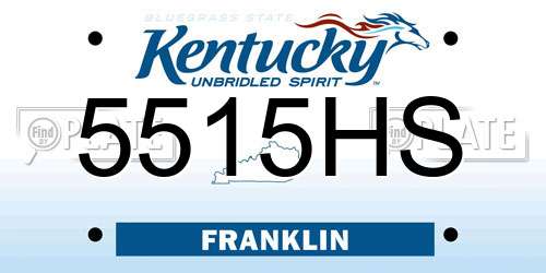 5515HS Kentucky License Plate