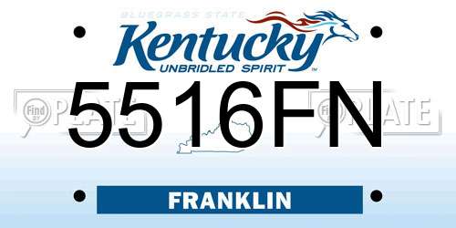 5516FN Kentucky License Plate