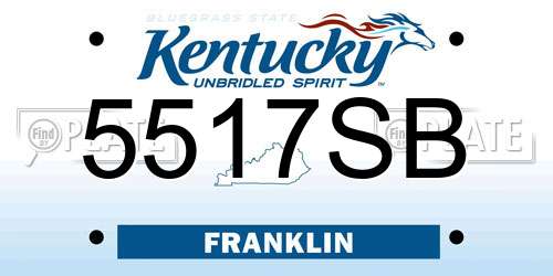 5517SB Kentucky License Plate