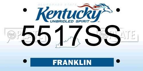 5517SS Kentucky License Plate