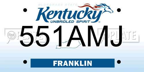 551AMJ Kentucky License Plate