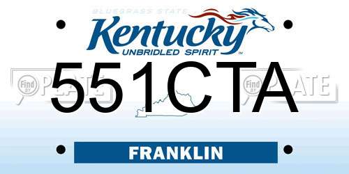 551CTA Kentucky License Plate