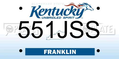 551JSS Kentucky License Plate