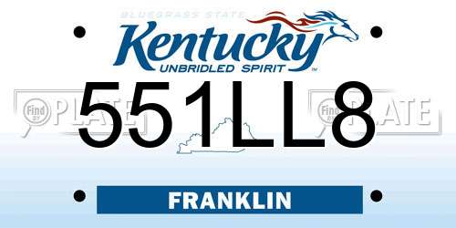 551LL8 Kentucky License Plate