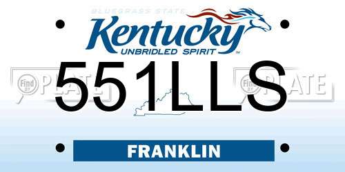 551LLS Kentucky License Plate