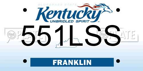 551LSS Kentucky License Plate