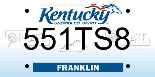 551TS8 Kentucky License Plate