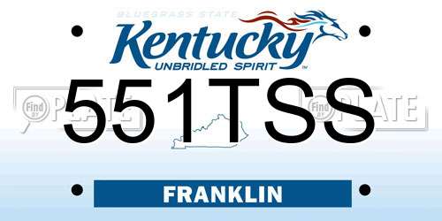 551TSS Kentucky License Plate