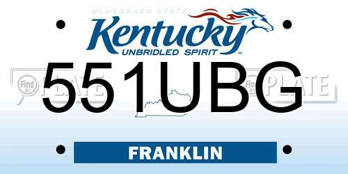 551UBG Kentucky License Plate
