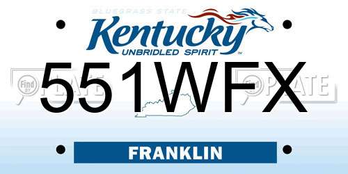 551WFX Kentucky License Plate