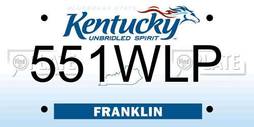 551WLP Kentucky License Plate