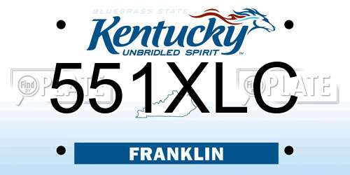551XLC Kentucky License Plate