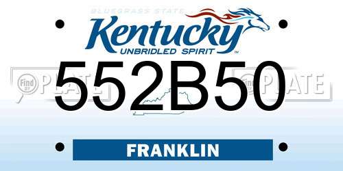 552B50 Kentucky License Plate