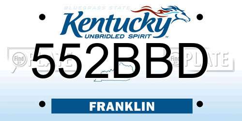 552BBD Kentucky License Plate