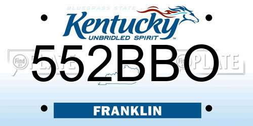 552BBO Kentucky License Plate