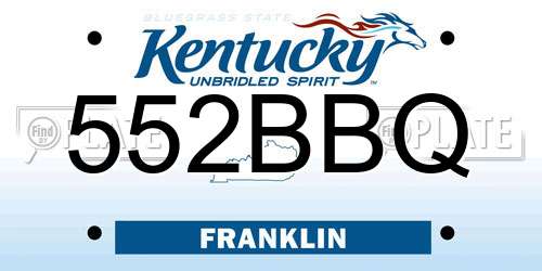 552BBQ Kentucky License Plate
