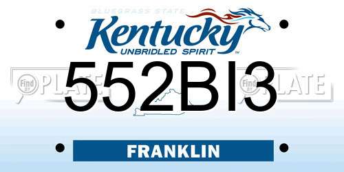 552BI3 Kentucky License Plate