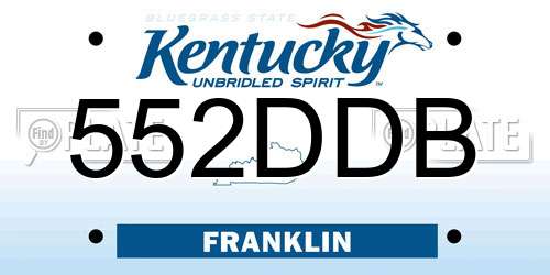 552DDB Kentucky License Plate