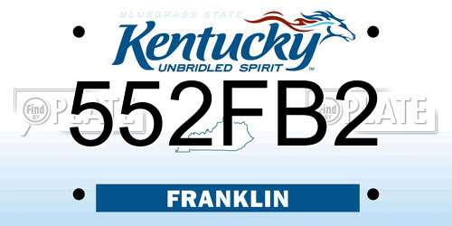 552FB2 Kentucky License Plate