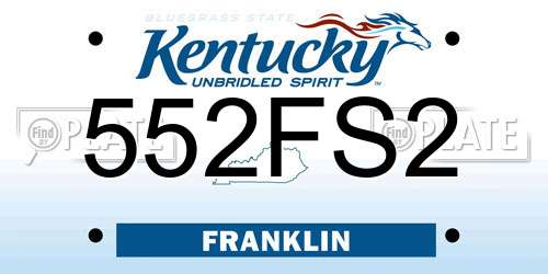 552FS2 Kentucky License Plate