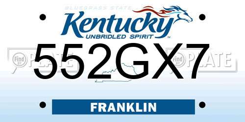 552GX7 Kentucky License Plate