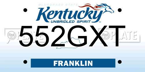 552GXT Kentucky License Plate