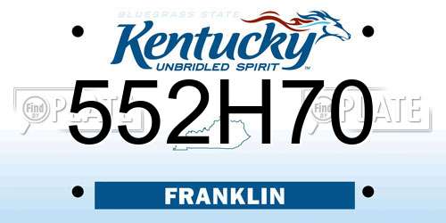 552H70 Kentucky License Plate