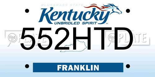 552HTD Kentucky License Plate